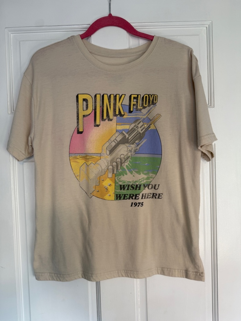 Pink Floyd Beige 'Wish You Were Here' Short Sleeve Graphic Tee M/L